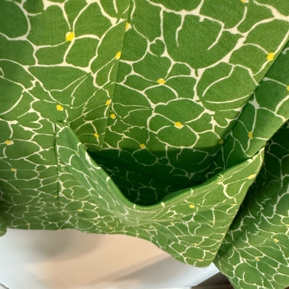 Talbots Medium Knit Blazer Green Pastel Floral Jacket with Jacket Pockets 14 - Picture 4 of 16